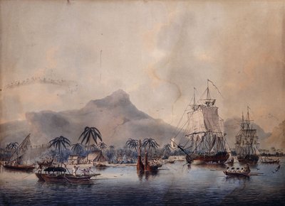 Uma vista de Huaheine, 1787 de John the Younger Cleveley
