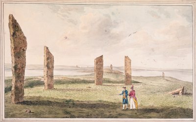 Vista de um Semicírculo de Pedras nas margens do Lago Stenhouse, na Ilha de Pomona de John the Younger Cleveley