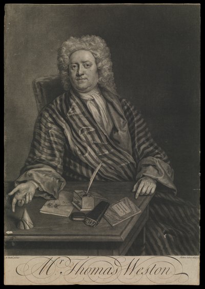 Thomas Weston, c.1725 (gravura, mezzotint) de John the younger Faber