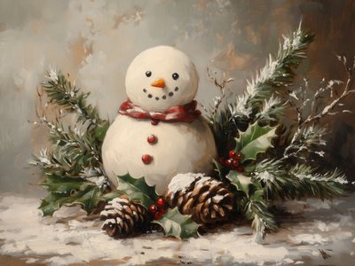 Boneco de neve aconchegante de inverno de Jolly and Dash
