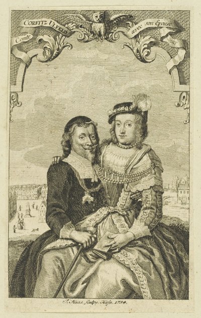 Retrato duplo de Corfitz Ulfeldt e sua esposa Leonora Christina, 1754. de Jonas Haas
