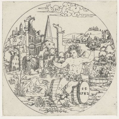 Bacchus
Fundos de taças: paisagens com representações bíblicas e mitológicas (título da série) de Jonas Silber