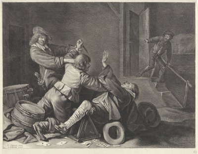 Lutar num interior de Jonas Suyderhoef