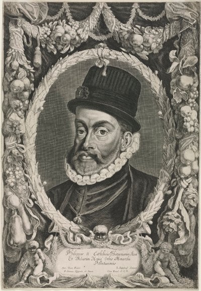Retrato de Filipe II, rei da Espanha de Jonas Suyderhoef