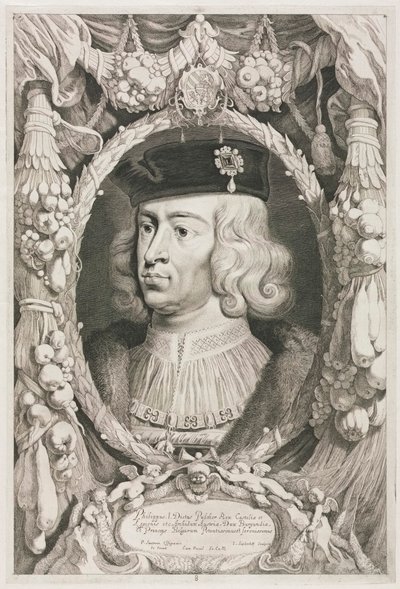 Os Duques da Borgonha: No. 8. Retrato de Filipe I (o Belo) de Castela de Jonas Suyderhoef