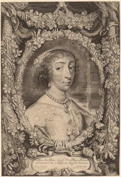 Henriqueta Maria, Rainha da Inglaterra de Jonas Suyderhoff after Sir Anthony van Dyck