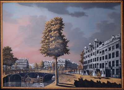 Uma vista do Herengracht com vista para Binnenamstel e o Nieuwe Herengracht, Amsterdã, 1776 de Jonas Zeuner