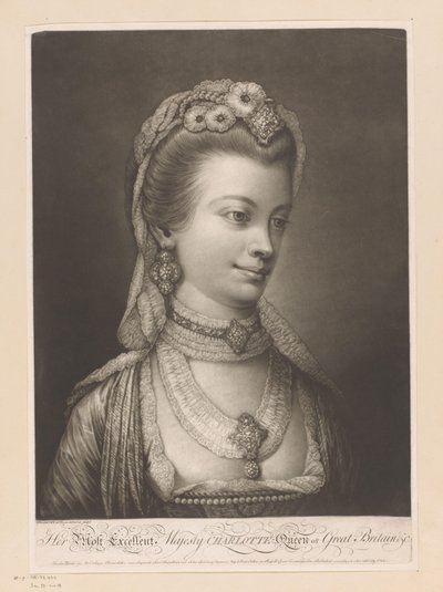 Portret van Charlotte van Mecklenburg
Sua Excelentíssima Majestade Charlotte Rainha da Grã-Bretanha, &c. (título sobre o objecto) de Jonathan Spilsbury
