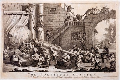 The Political Clyster, impressão feita por William Hogarth, 1757 de Jonathan Swift