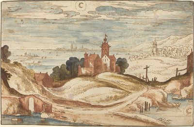 Paisagem com castelo em uma colina de Joos de Momper II