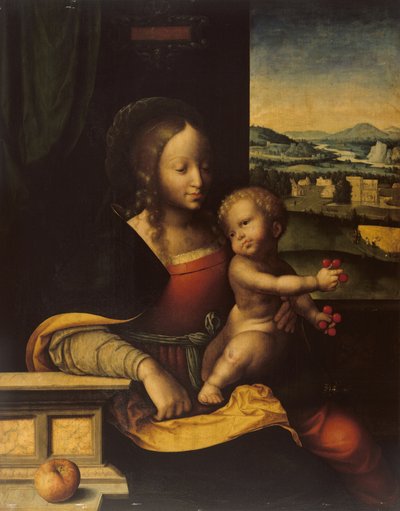 Virgem e Menino de Joos van (and workshop) Cleve
