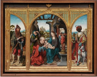 Adoração dos Magos, c.1525 (óleo sobre painéis de carvalho) de Joos van Cleve