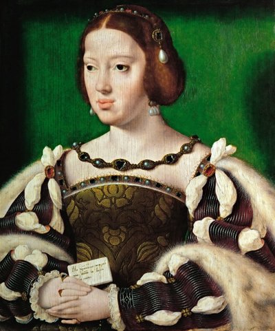Arte Neerlandesa Antiga : Retrato da Rainha Eleanor da Áustria (1498-1558) par Cleve, Joos van (ca. 1485-1540), depois de 1530. Óleo sobre madeira, 35,5x29,5. Museu de História de Arte, Vienne de Joos van Cleve
