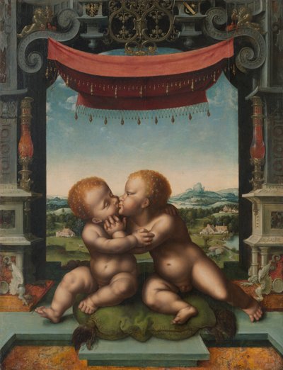 Os Meninos Cristo e São João Batista Abraçados, 152025 de Joos van Cleve
