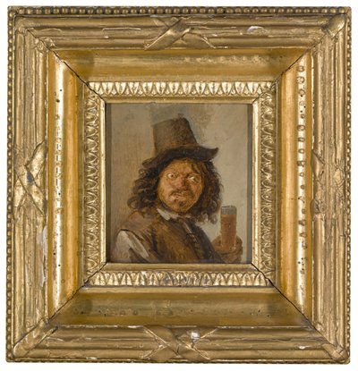 Retrato de um homem agarrado a uma bebida de Joos van Craesbeeck