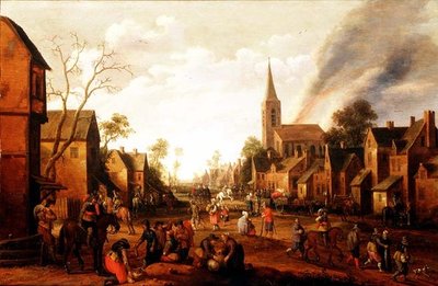 Soldados saqueando uma aldeia de Joost Cornelisz. Droochsloot