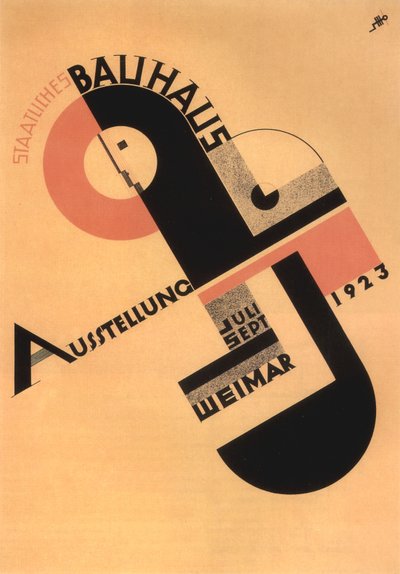A publicidade da exposição Bauhaus em Weimar de Joost Schmidt