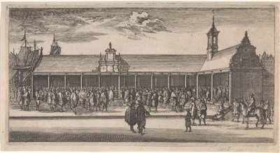 Vista da bolsa de valores em Rotterdam Postal (título da série) de Joost van Geel