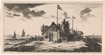 Casa dos correios com um carteiro em vigia
Cartão postal (título da série) de Joost van Geel