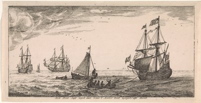Navios no mar Postal (título da série) de Joost van Geel