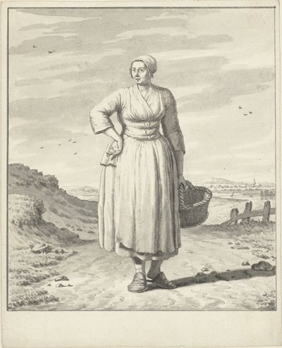 A mulher do agricultor com um cesto de Jordanus Hoorn