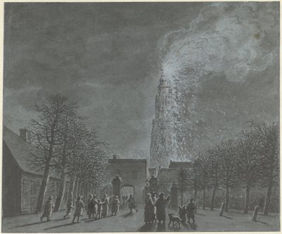 Incêndio na torre da igreja em Amersfoort de Jordanus Hoorn