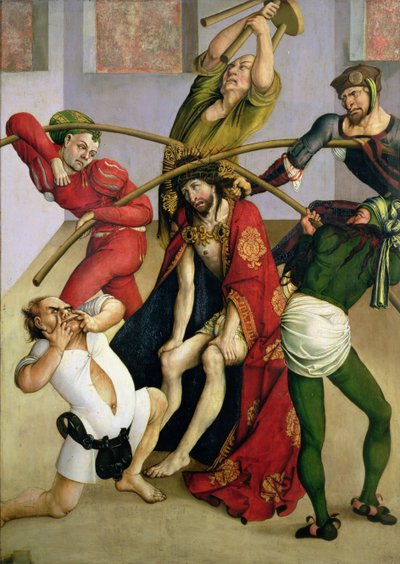 Cristo coroado com espinhos (óleo sobre painel) de Jorg I Breu