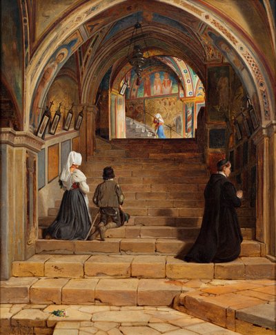 A Scala Santa no Mosteiro de San Benedetto, perto de Subiaco de Jorgen Roed