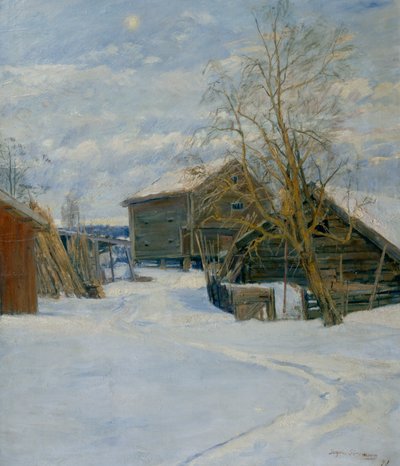 Casa em uma paisagem de inverno de Jorgen Sorensen