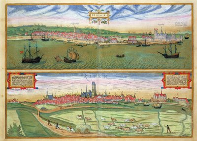 Elsen e Ripen, de &39;Mundo&39; pela Braun (1541-1622) e Frans Hogenberg (1535-1590), c.1572 de Joris Hoefnagel
