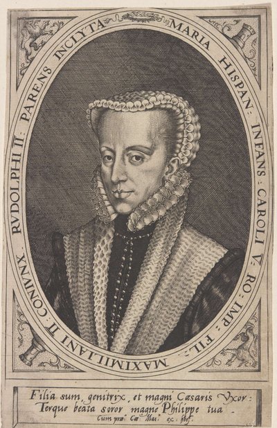 Georg Hoefnagel - Maria da Áustria, Santa Imperatriz Romana de Joris Hoefnagel