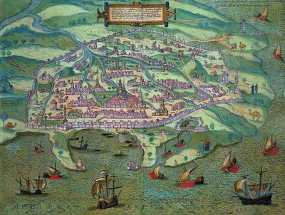 Mapa do Cairo, de &39;Mundo&39; pela Braun (1541-1622) e Franz Hogenbergh (1535-1590), c.1572 de Joris Hoefnagel