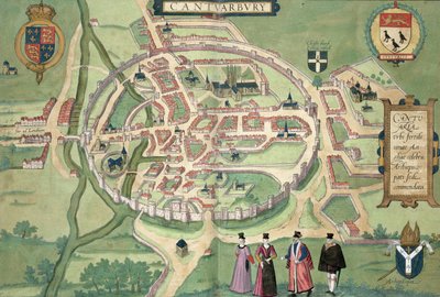 Mapa de Canterbury, de &39;Mundo&39; pela Braun (1541-1622) e Franz Hognenberg (1535-1590) c.1572-1617 de Joris Hoefnagel