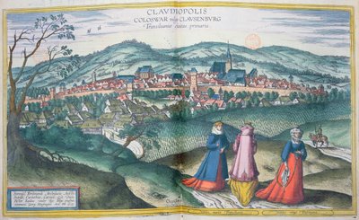 Mapa Napoca, de &39;Mundo&39; pela Braun (1541-1622) e Franz Hogenbergh (1535-1590) de Bruxelas de 1574 de Joris Hoefnagel