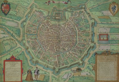 Mapa de Milão, de &39;Mundo&39; pela Braun (1541-1622) e Frans Hogenberg (1535-1590), c.1572 de Joris Hoefnagel