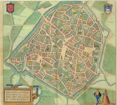 Mapa de Valencia, de &39;Mundo&39; pela Braun (1541-1622) e Franz Hogenbergh (1535-1590) c.1572-1617 de Joris Hoefnagel