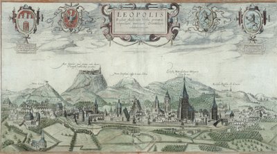 Vista de Leopolis, de &39;Civitates Orbis Terrarum&39; por Georg Braun (1541-1622) e Frans Hogenberg (1535-90) de Joris Hoefnagel