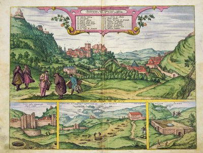 Vista da Alhambra, de &39;Civitates Orbis Terrarum&39; por Georg Braun (1541-1622) e Frans Hogenberg (1535-90), 1564 de Joris Hoefnagel