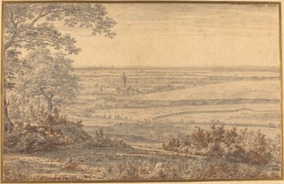 Extensa paisagem vista da borda de uma floresta de Joris van der Haagen