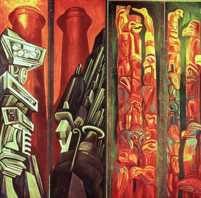 Painel Decorativo III, de The Epic of American Civilization de José Clemente Orozco