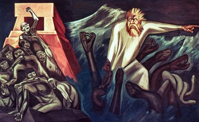Partida de Quetzalcoatl, do The Epic of American Civilization de José Clemente Orozco