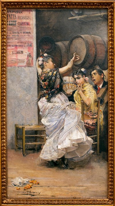 Dance Buleria (flamenco) - Pintura de José Garcia Ramos (1852-1912), Oil On Canvas de José García Ramos