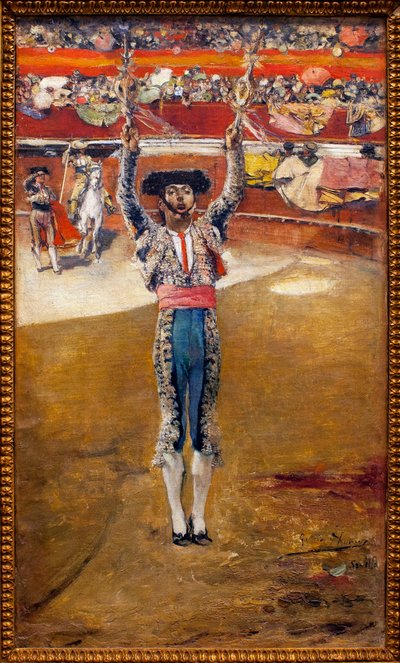 Colocação das faixas - Pintura de José Garcia Ramos (1852-1912), Oil On Canvas - Museu de Belas Artes de Sevilha, Espanha de José García Ramos