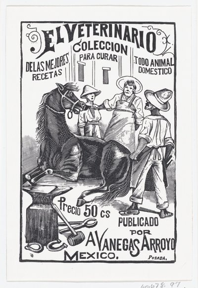 Um grupo de pessoas ao redor de um cavalo, ilustração para 