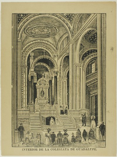 Interior da Igreja Colegiada de Guadalupe de José Guadalupe Posada