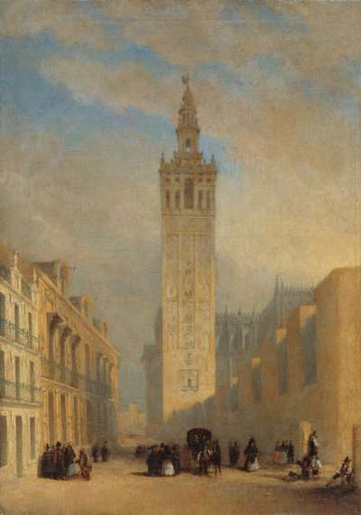 A Giralda vista da Calle Placentines - Dominguez Becquer, José (1805-1841) - ca 1836 - Óleo sobre tela - 57,4x40,2 - Museo Carmen Thyssen, Málaga de José Domínguez Bécquer