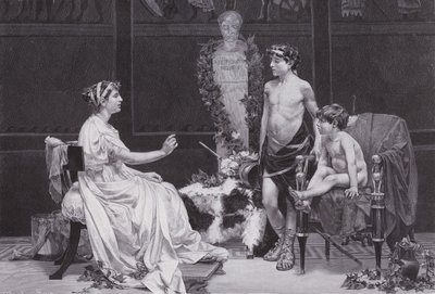Cornelia, Mãe dos Gracchi (litho) de Jose Garnelo y Alda