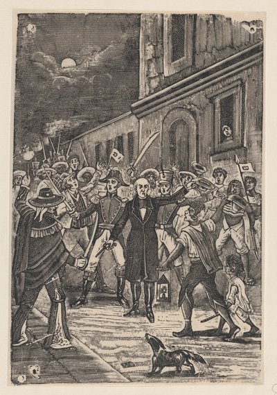 Um grupo de homens armados lança um grito pela independência de José Guadalupe Posada