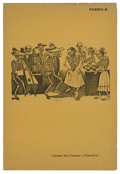 El jarabe de ultratumba, c.1910, impresso em 1943 (gravura em foto-relevo com gravura) de José Guadalupe Posada