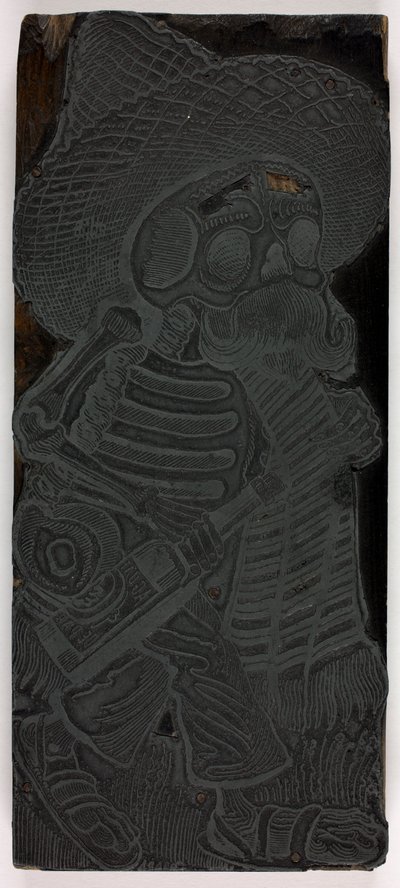 Bloco de impressão para Calavera das massas, n.º 2 de José Guadalupe Posada